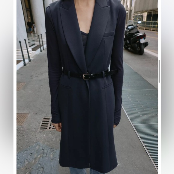 Zara NWT long waistcoat with belt 8899/537 - Picture 7 of 12